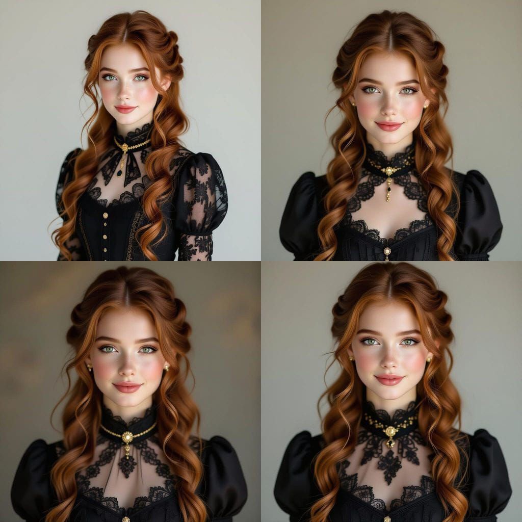 Elegant Young Witch Portrait in Victorian Style