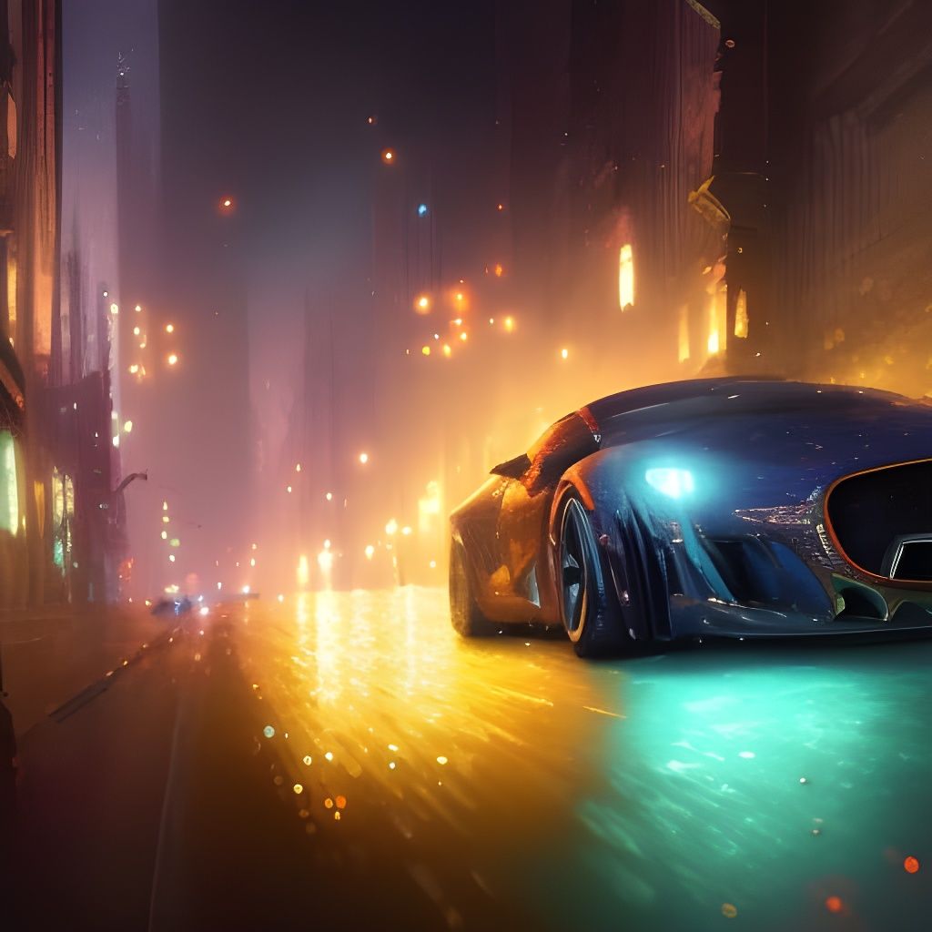 Epic City Motorcycle in Maximalist Digital Art