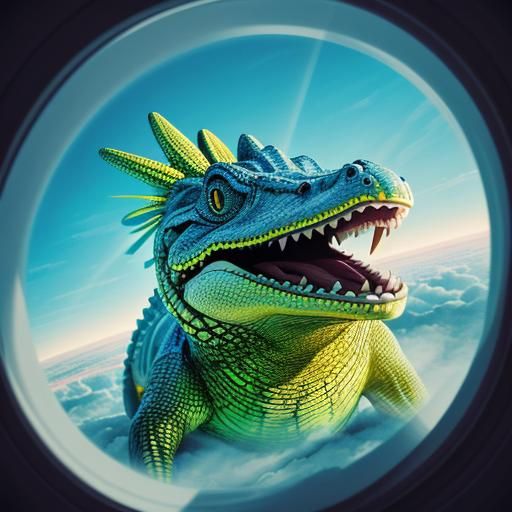 Alligator in Elevator: A Surrealist Dreamscape