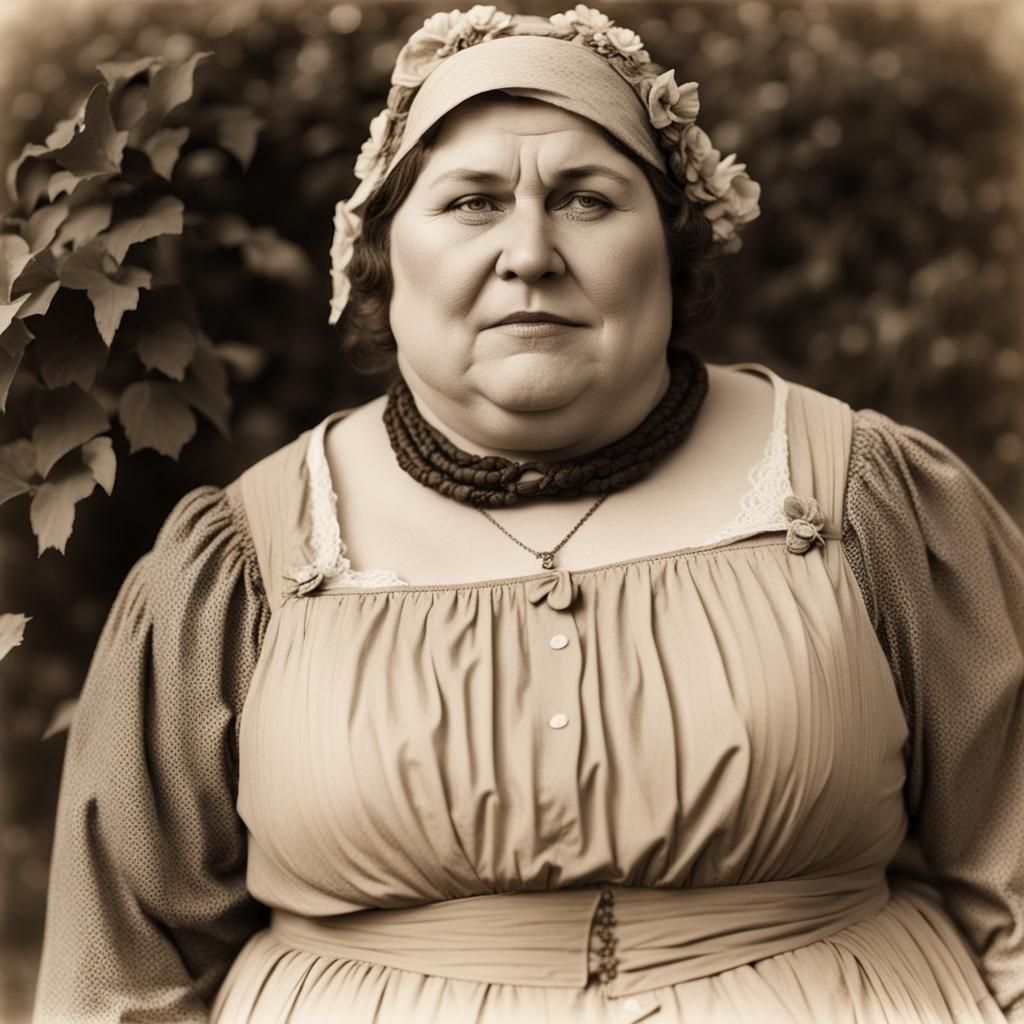 Vintage Sepia Photo of a Woman in French Countryside
