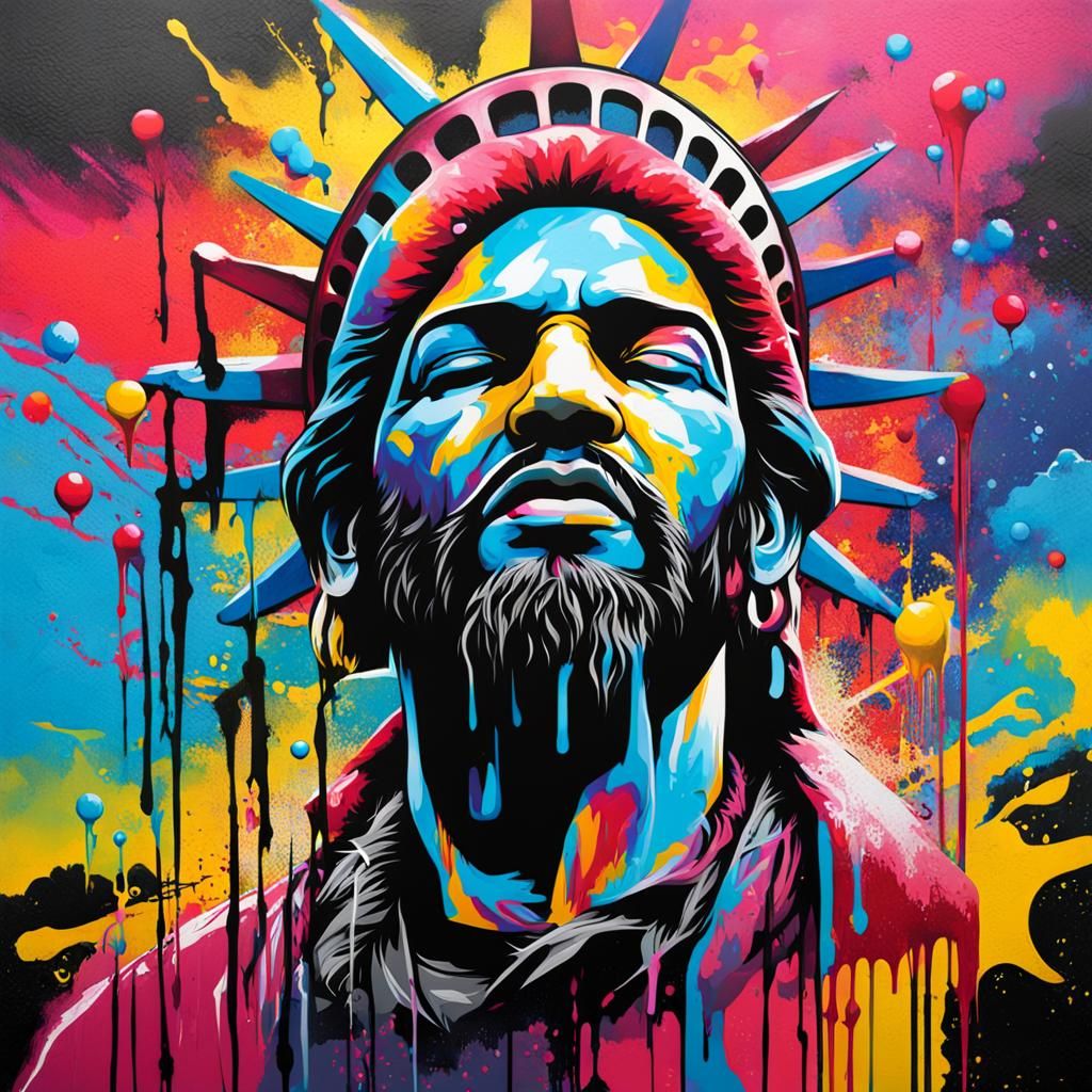 Vibrant Graffiti Street Art in Splash Style