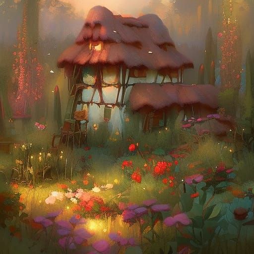 Miniature English Garden in Romantic Realism