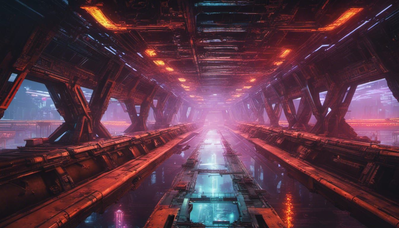 Dystopian Rebel Base with Alien Tech in 3D