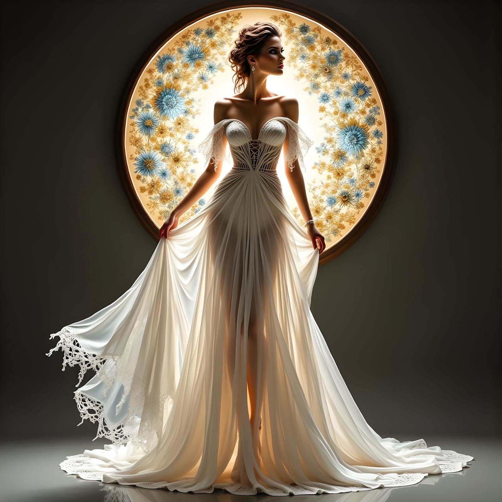Glass Woman in Evening Gown