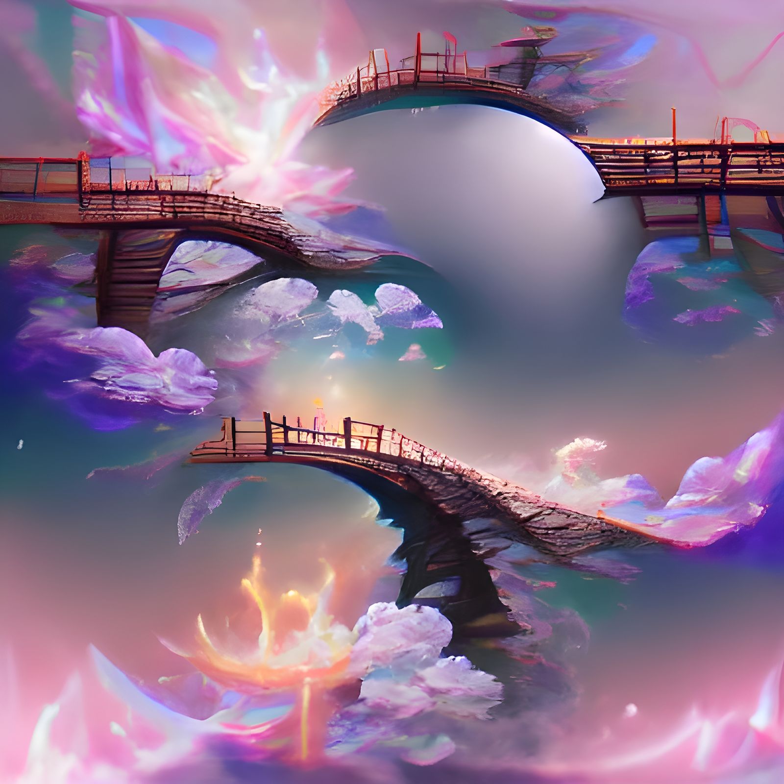 Bridge to a World of Rebirth: AI Art