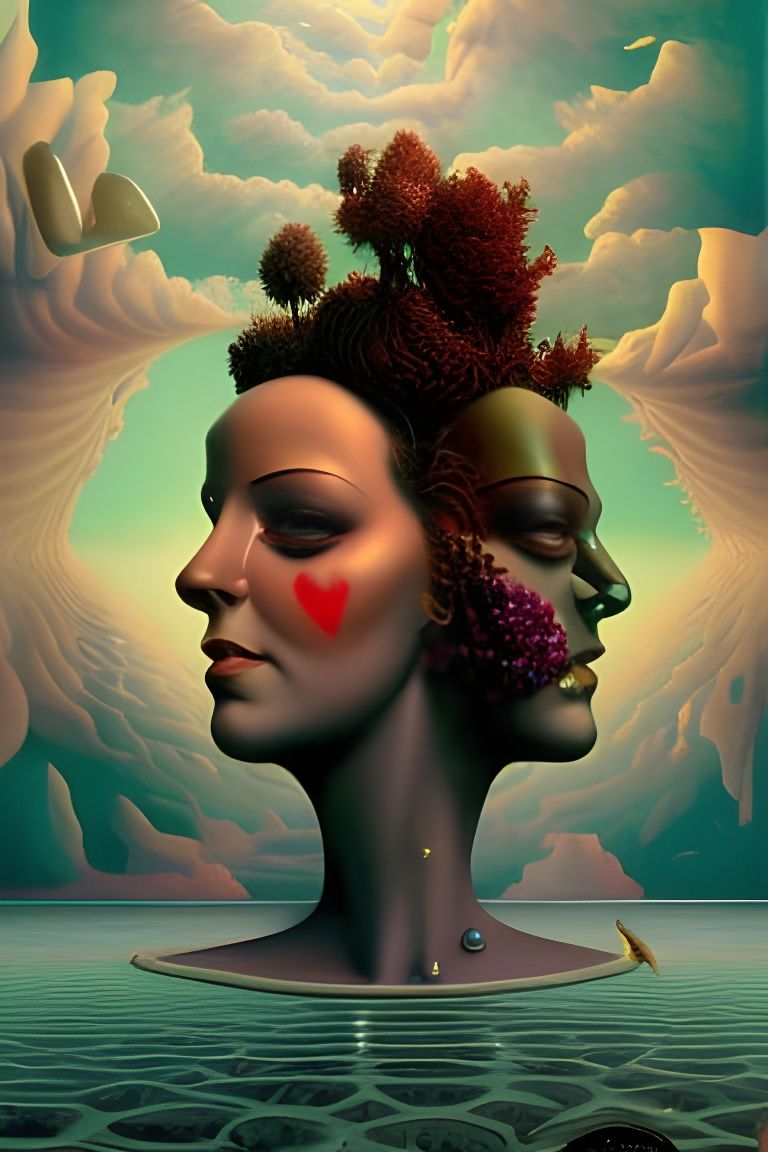 Surreal Steampunk Woman: Digital Art