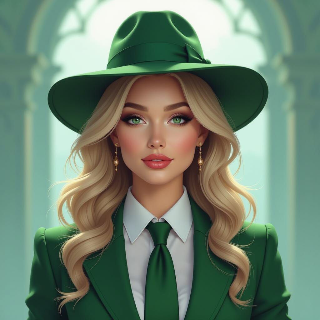 Ethereal Blonde Woman in Mystical Mist