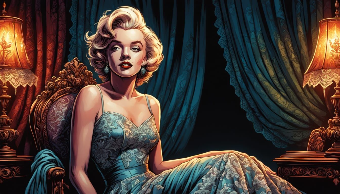 Marilyn Monroe in Victorian Portrait Style