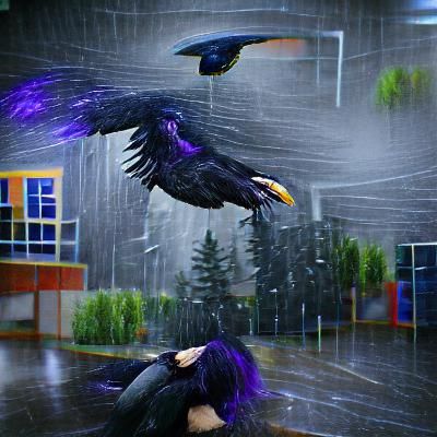 Raven in Rain: A Study in Black