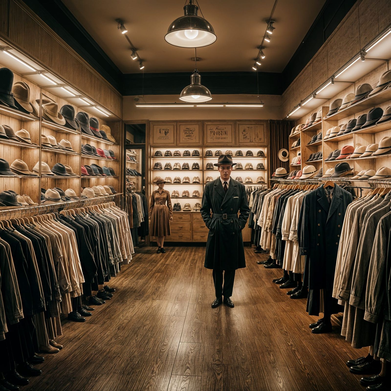 1950s Clothing Store with Cinematic Lighting