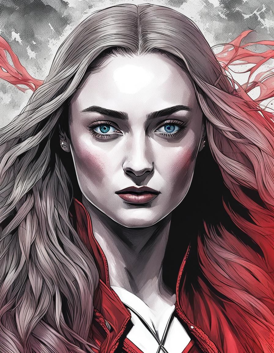 Sophie Turner as Scarlet Witch: Cinematic Comic Art