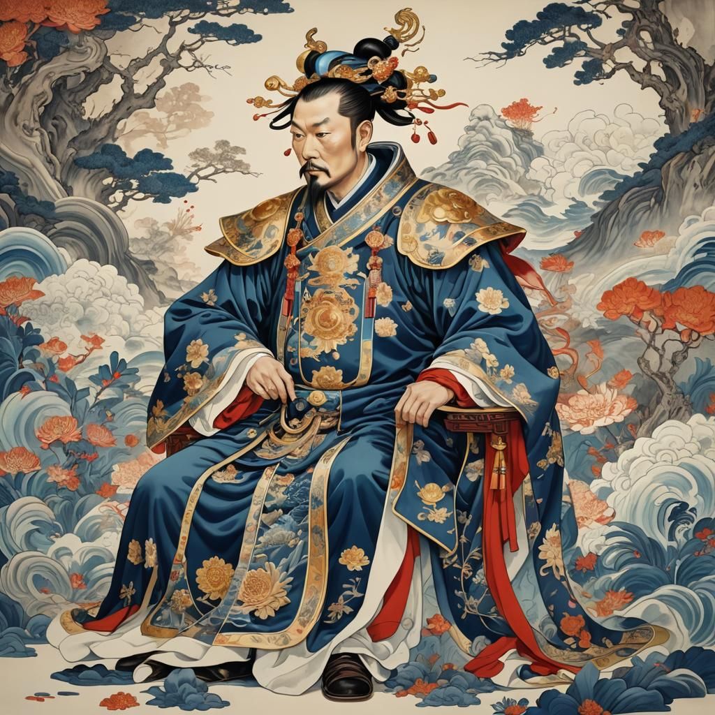 Chinese Emperor in Traditional Art Style