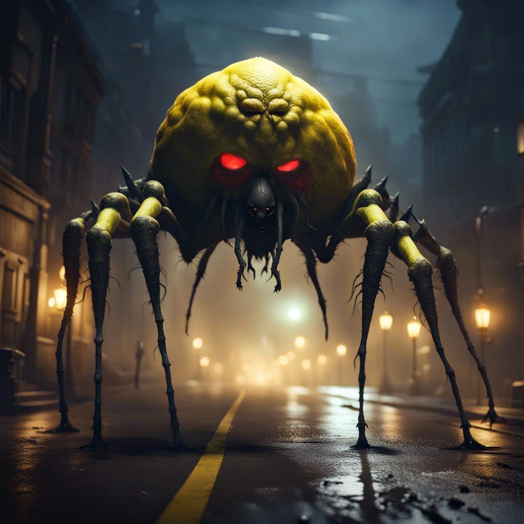 Glowing Red Eyes in Foggy Night: Fantasy Art