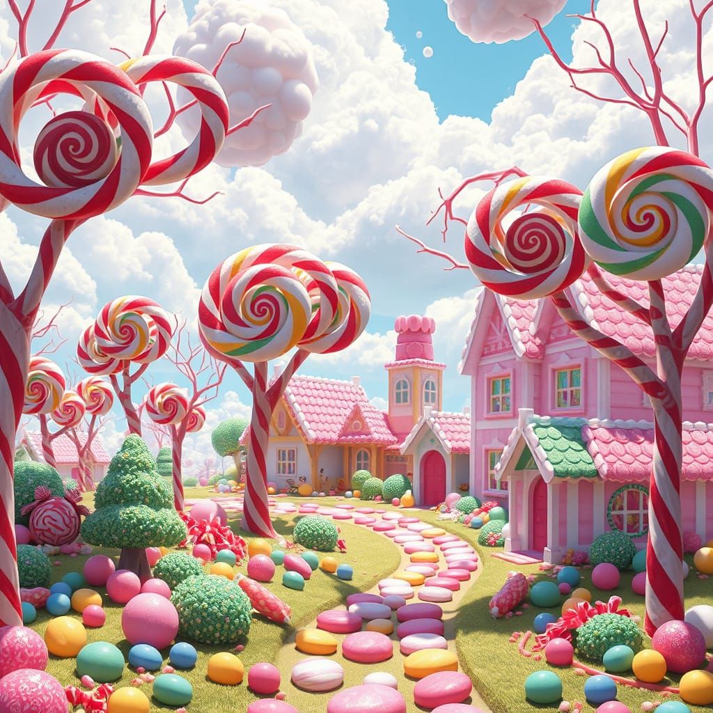 Fantastical Candy World with Hyperrealistic Digital Art