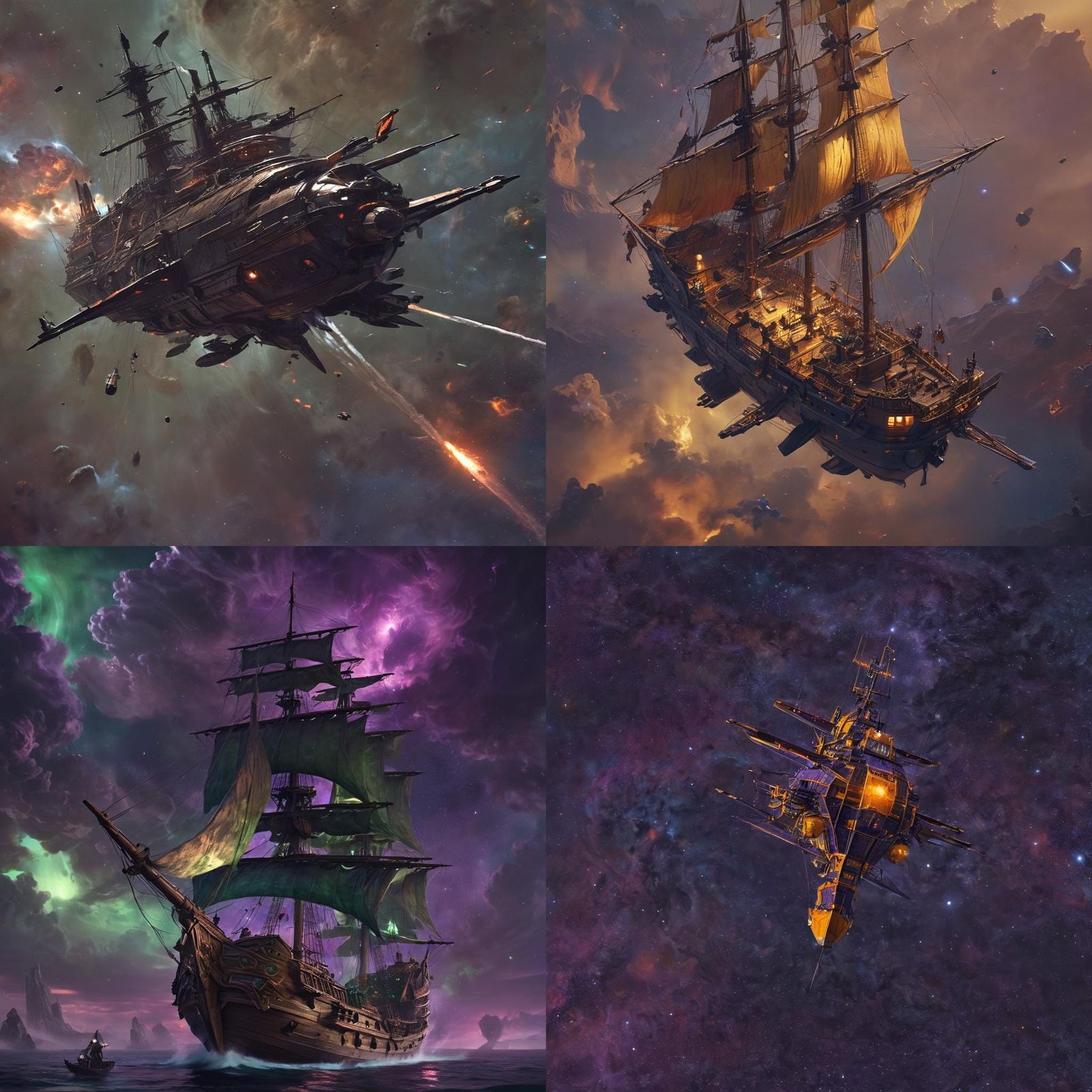 Spelljammer Sailing Ship Soaring Through Space