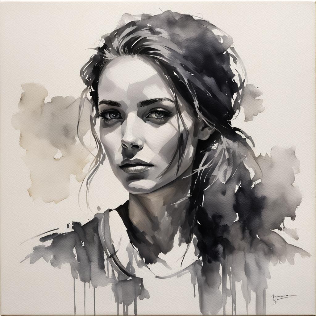 Monochrome Portrait Inspired by James Gurney