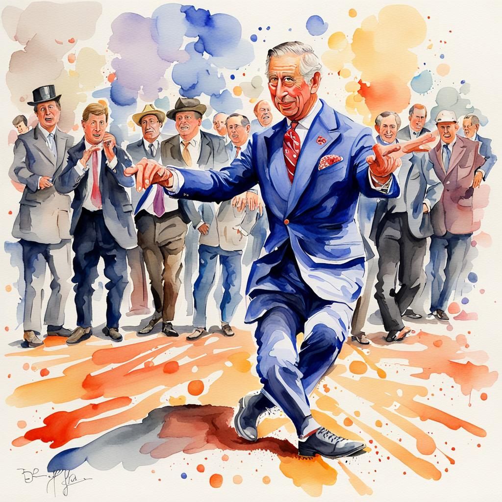 King Charles as break dancer ..