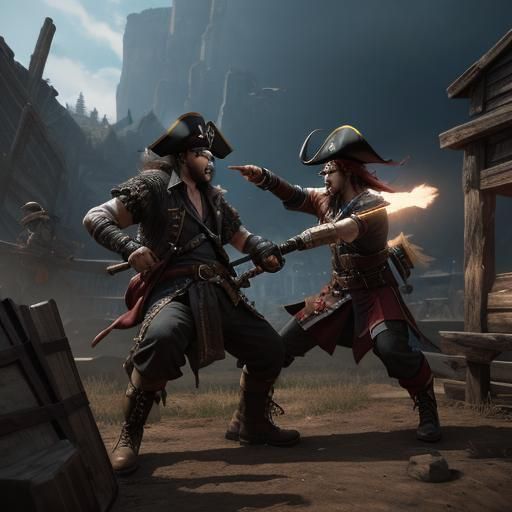 Epic Battle Scene in 3D Game Style