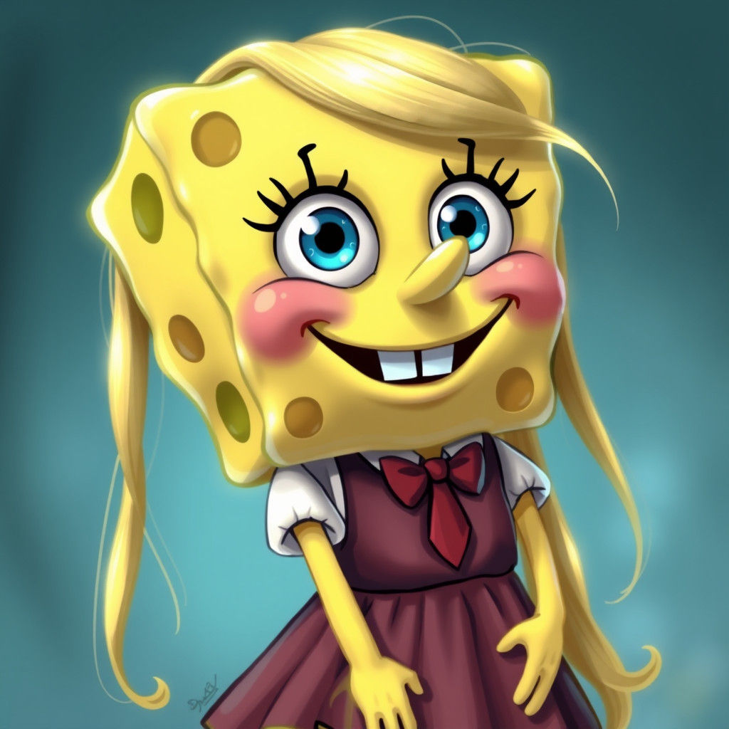 Spongebob Squarepants Reimagined with Feminine Features