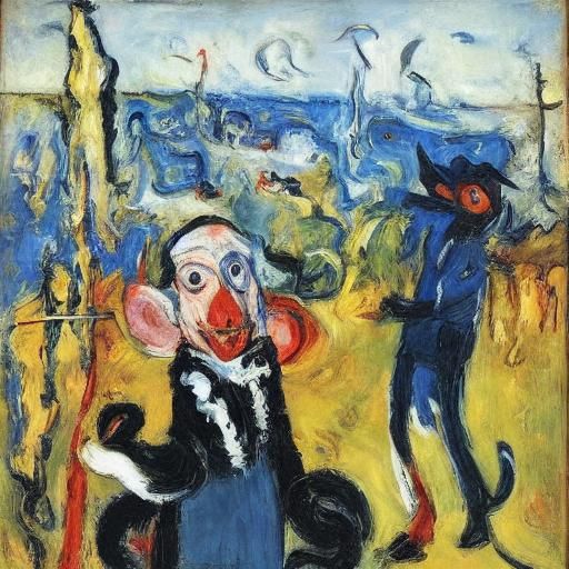 Mice in Expressionist Style, Avant-Garde Painting