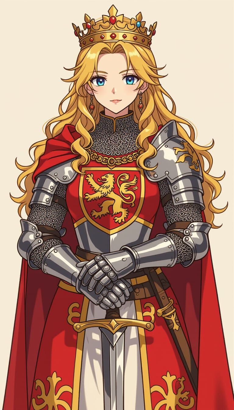 King Edward I as Anime-Style Woman in Chainmail