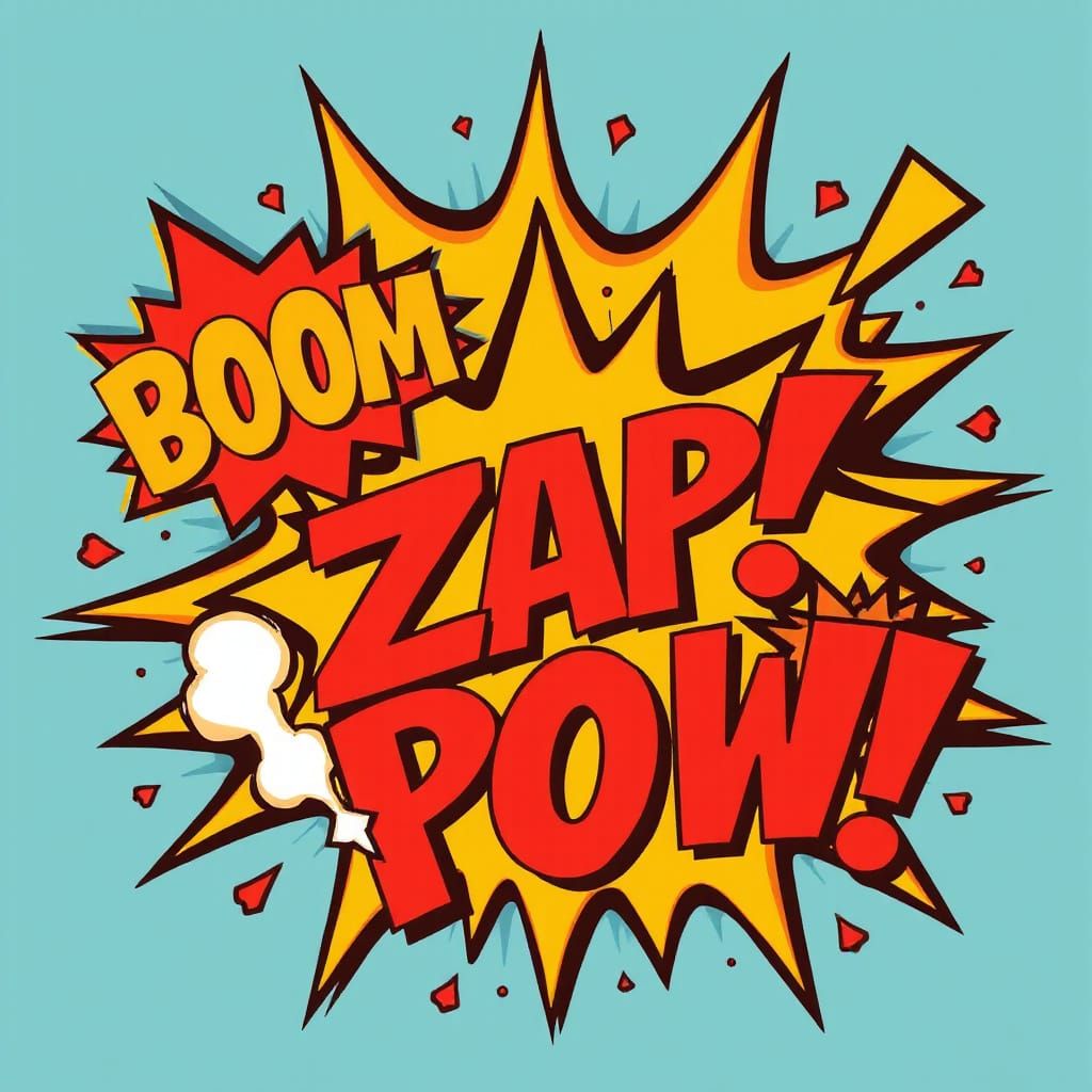 Comic Book Onomatopoeia: Boom, Zap, Pow Illustration