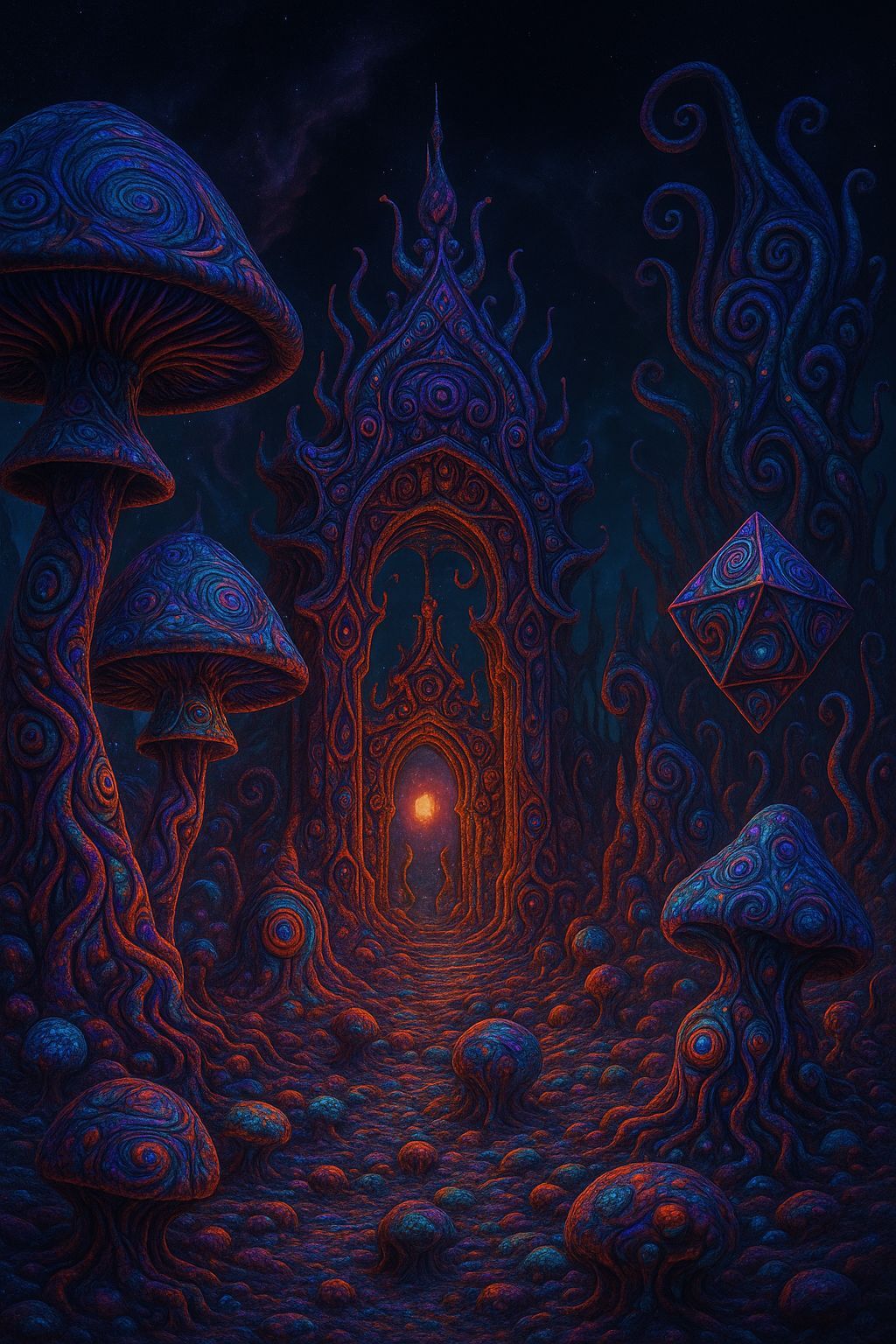 Psychedelic Surrealism: A Dark Wonderland in 3D