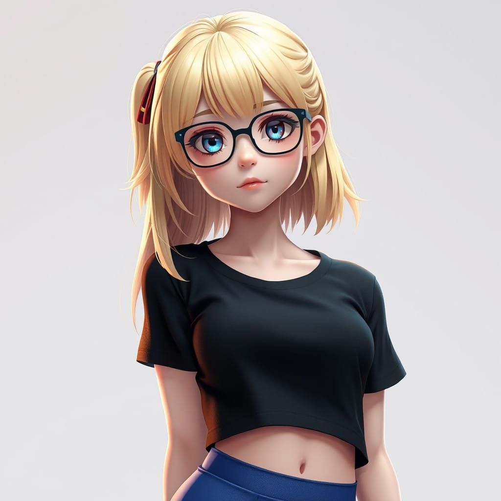 Anime-Inspired Girl in 3D Style