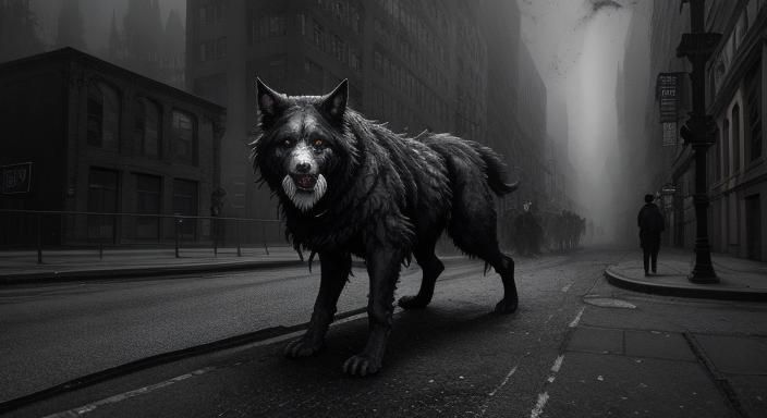 Gothic Cerberus Hound in Moody Rembrandt Lighting