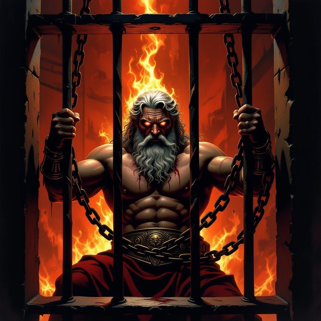 Zeus Imprisoned in Baroque Horror Demonic Cell