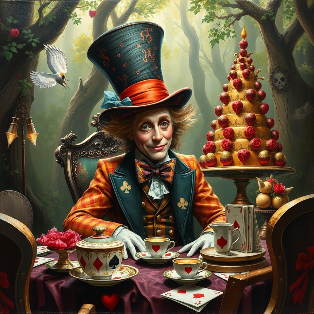 Lewis Carroll as Mad Hatter, Oil Painting