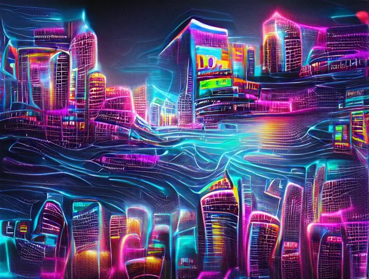 Futuristic Cyberpunk Cityscape at Night