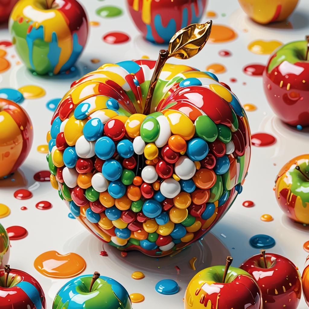 Candy Apple in Whimsical Pop Art Style