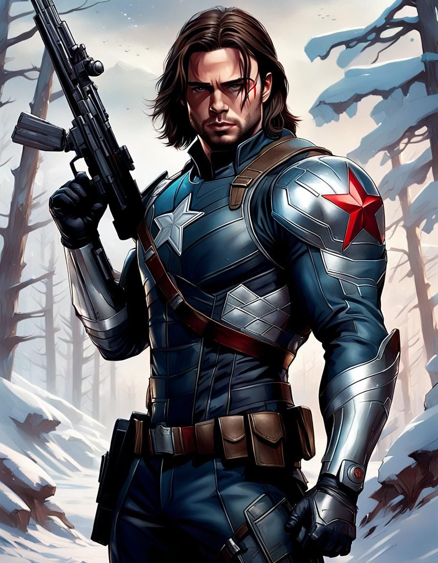 Winter Soldier in Combat Stance, Stanley Artgerm Style
