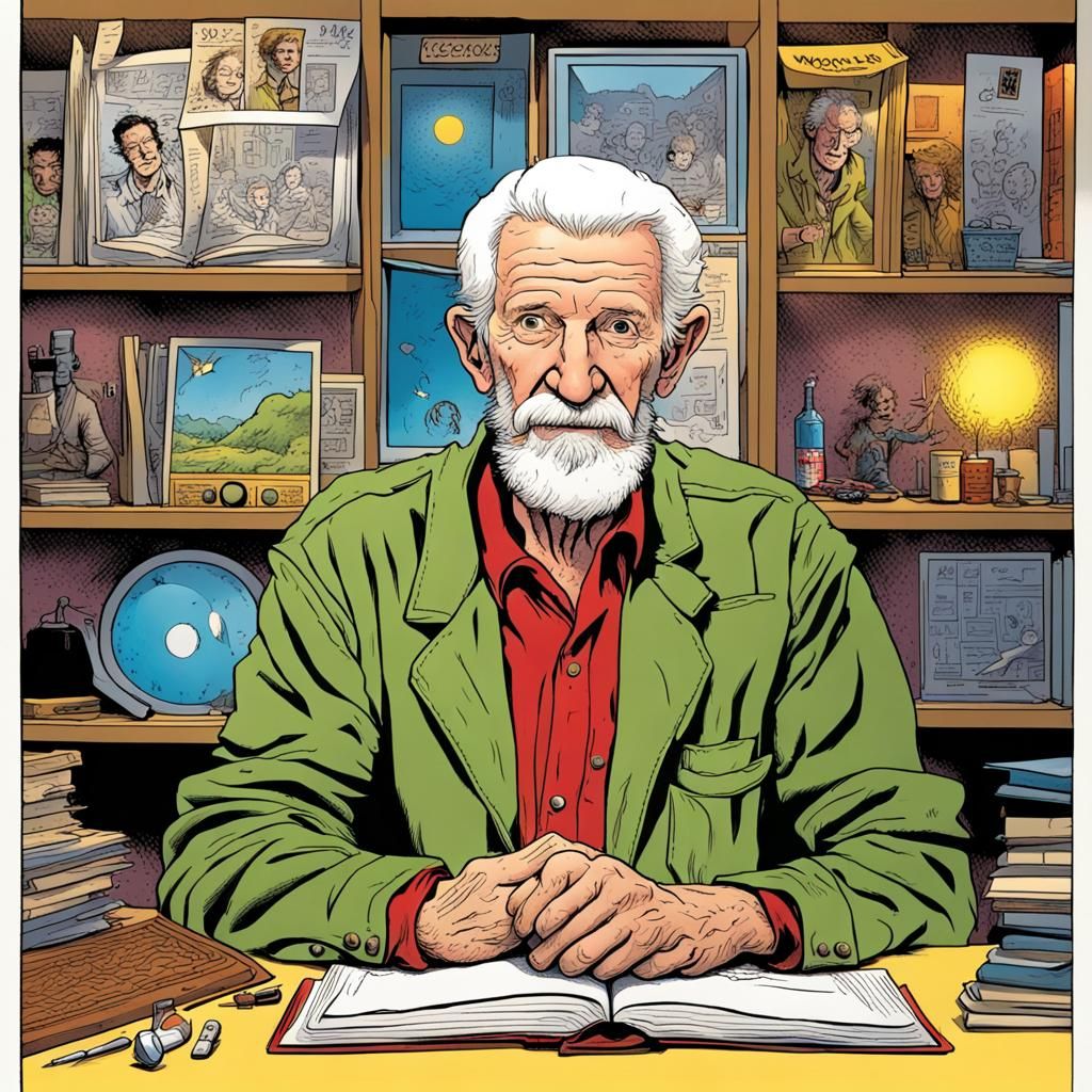 Martin Cooper's First Cell Phone in Comic Style
