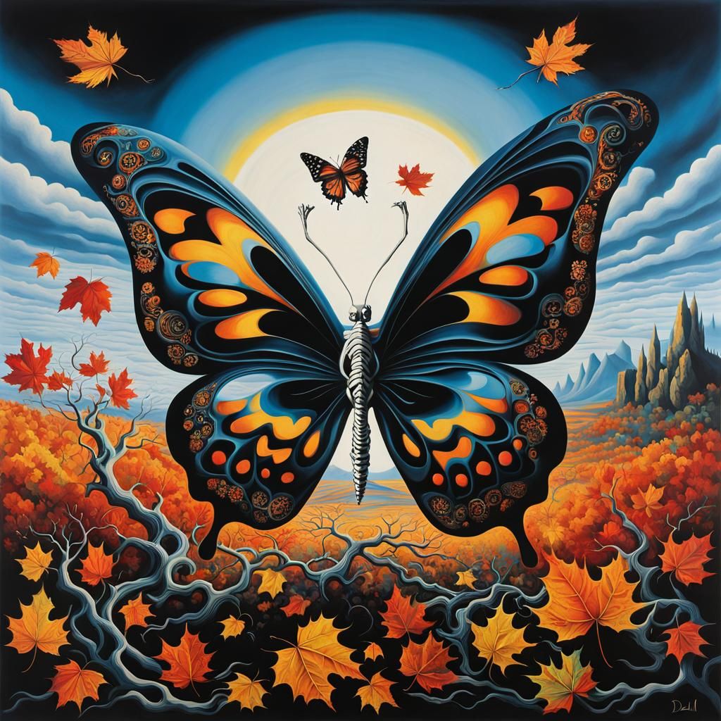 Surreal Landscape with Elastic Flora in Dali Style