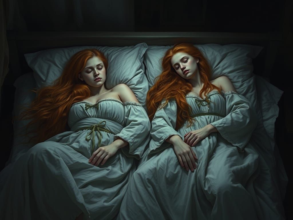 Viking Sisters Slumber in Darkened Chamber