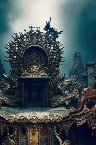 Ethereal Dead King on Throne in Ruins