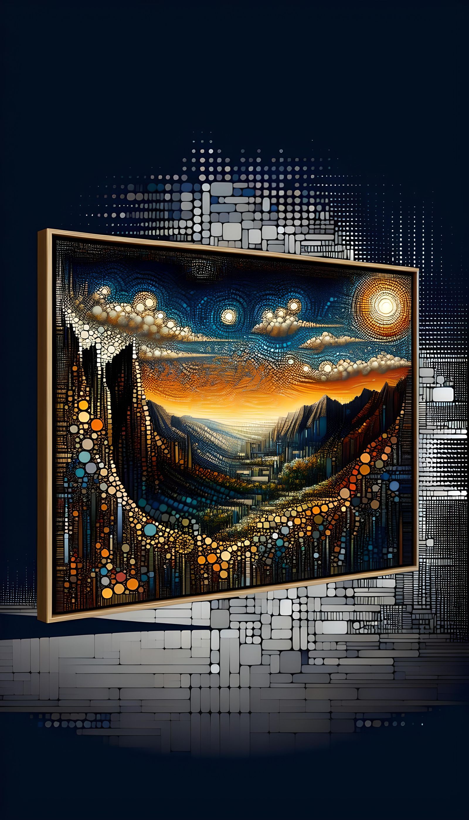 Hyper Detailed Pointillist Digital Canvas Masterpiece