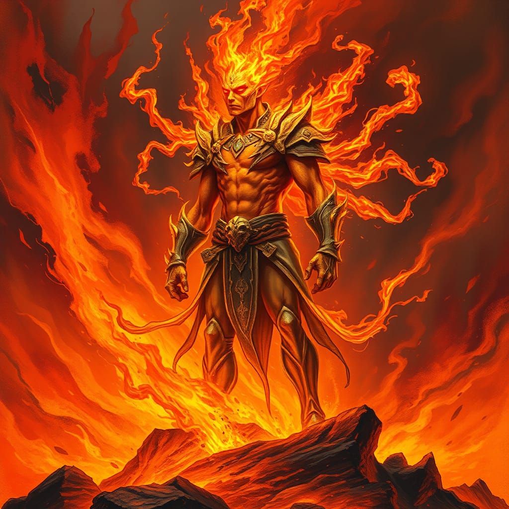 Fiery Warrior: A Blaze of Elemental Power