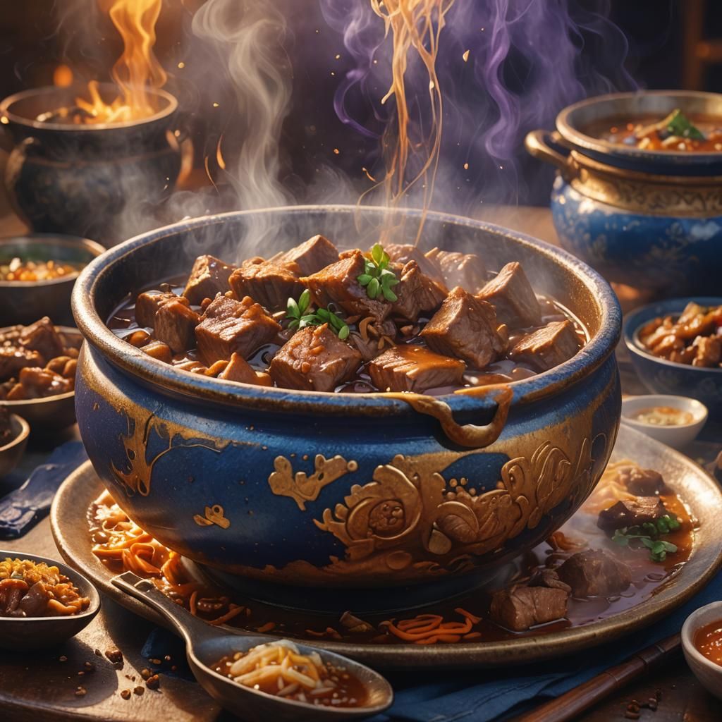 Mouthwatering Pork Adobo in Fantasy Art Style