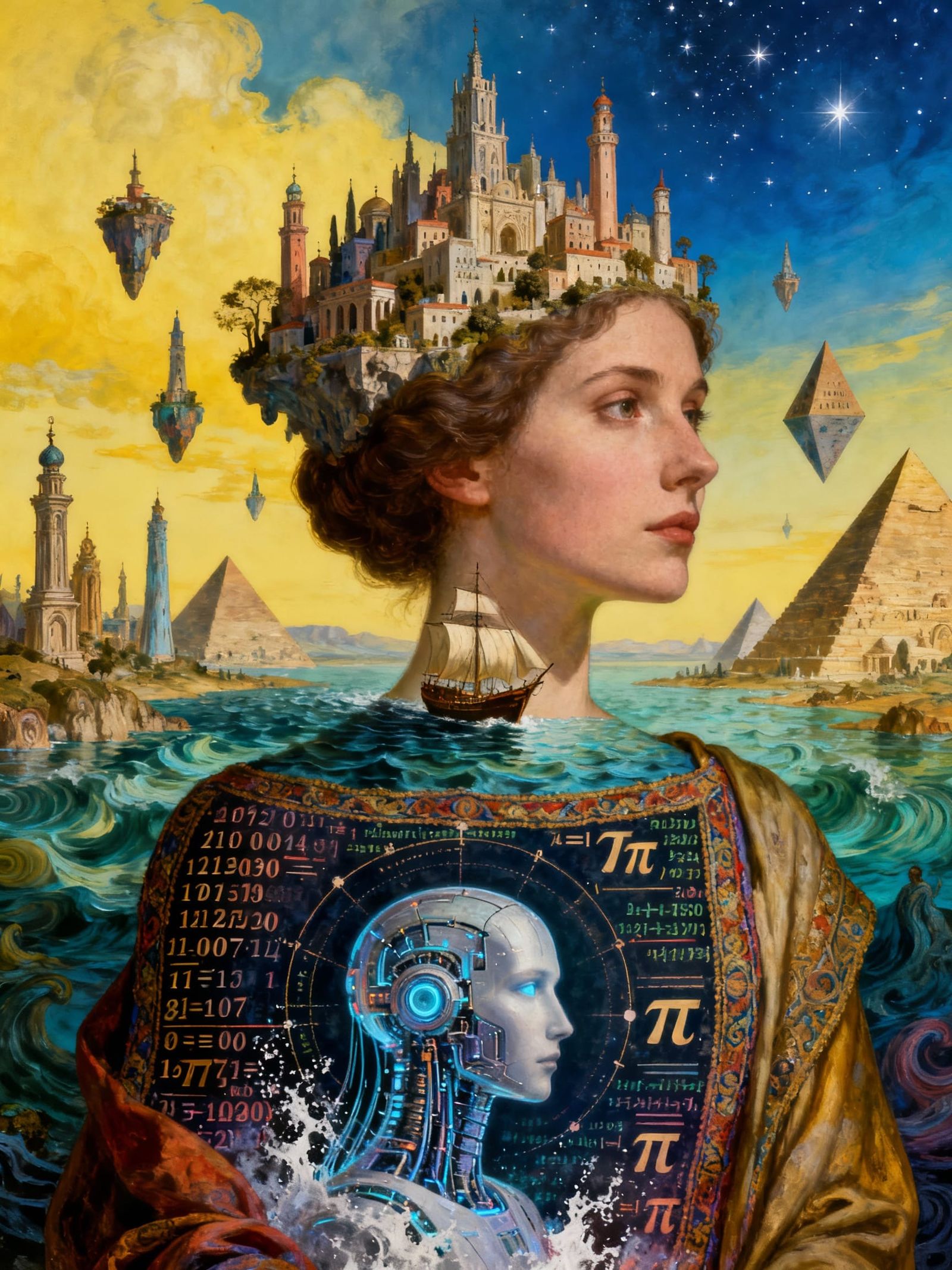 Feminine AI Portrait Emerges from Data Tapestry