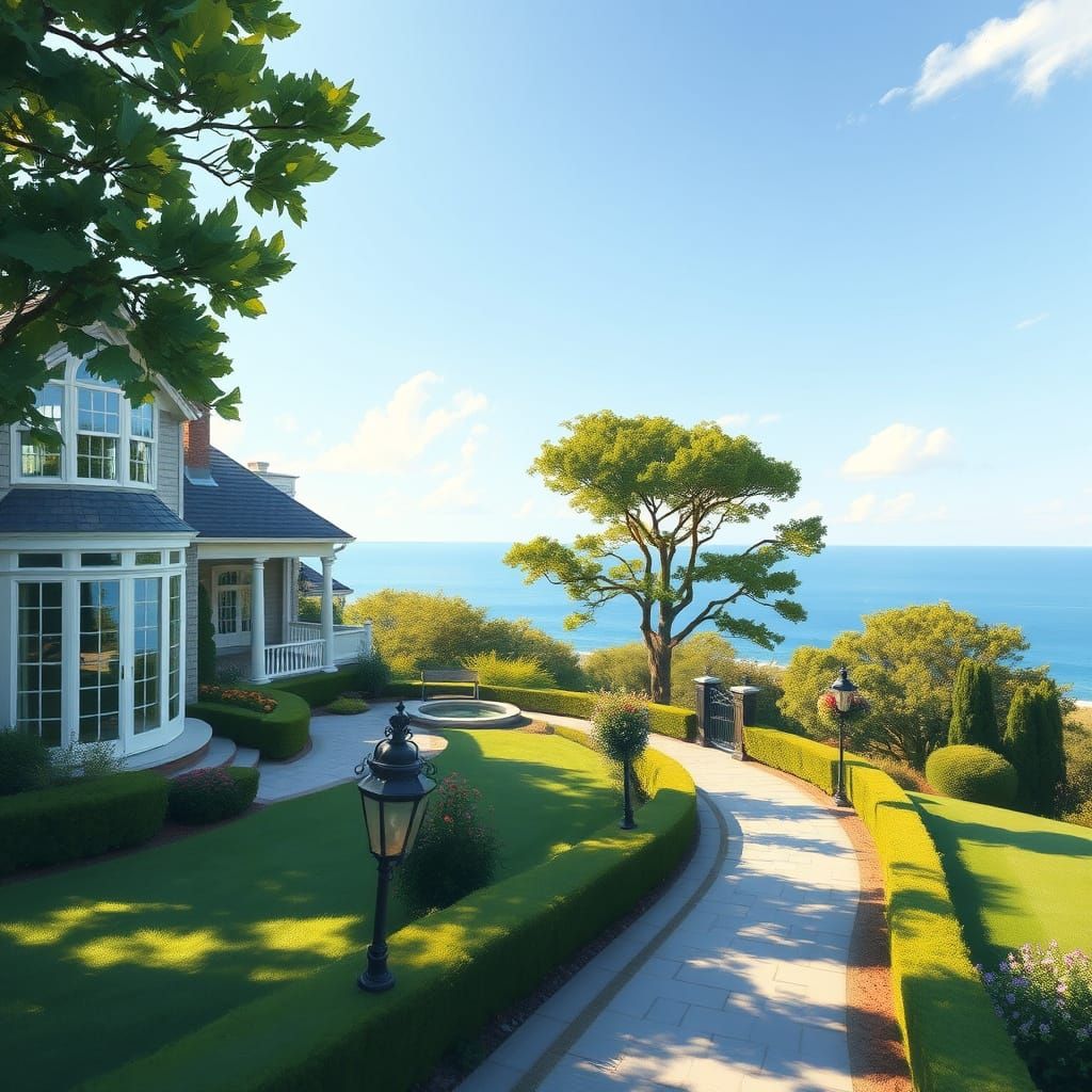 Impressionist Hamptons Estate with Ocean Views