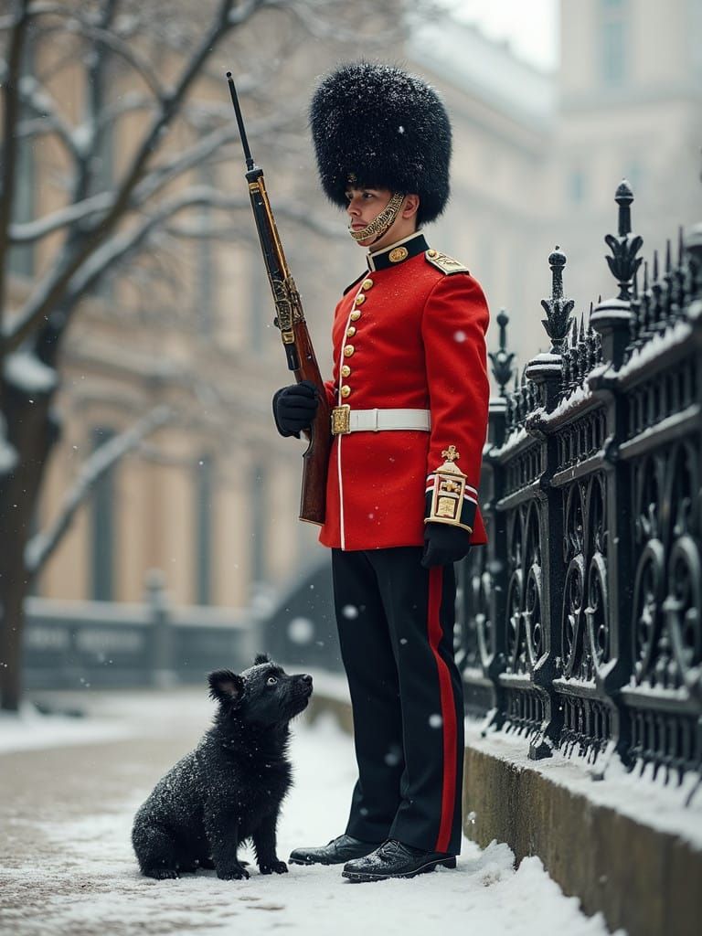 British Guardsman in Winter Wonderland