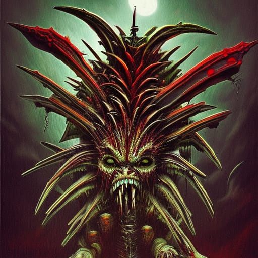 Terrifying Blade Creature: Sci-Fi Horror Art