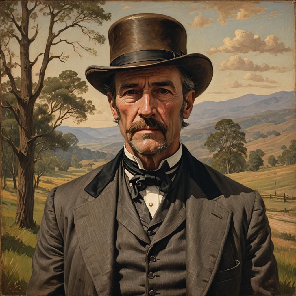 19th Century American Man Portrait in Realism Style