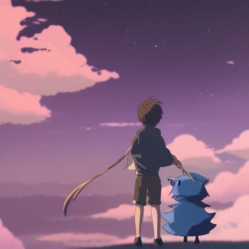 Anime Key Visual Inspired by Studio Ghibli
