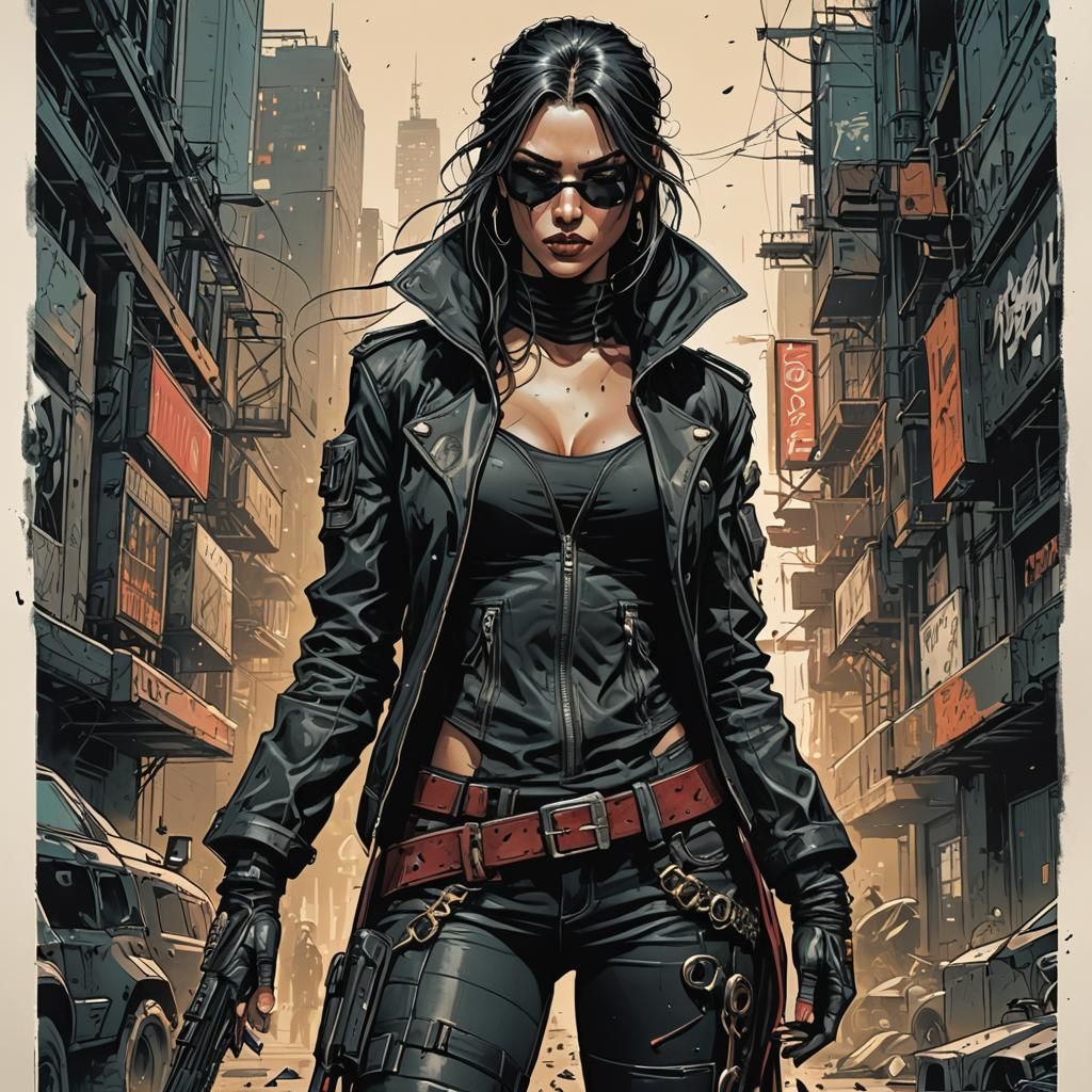 Cyberpunk Assassin Supermodel Concept Art