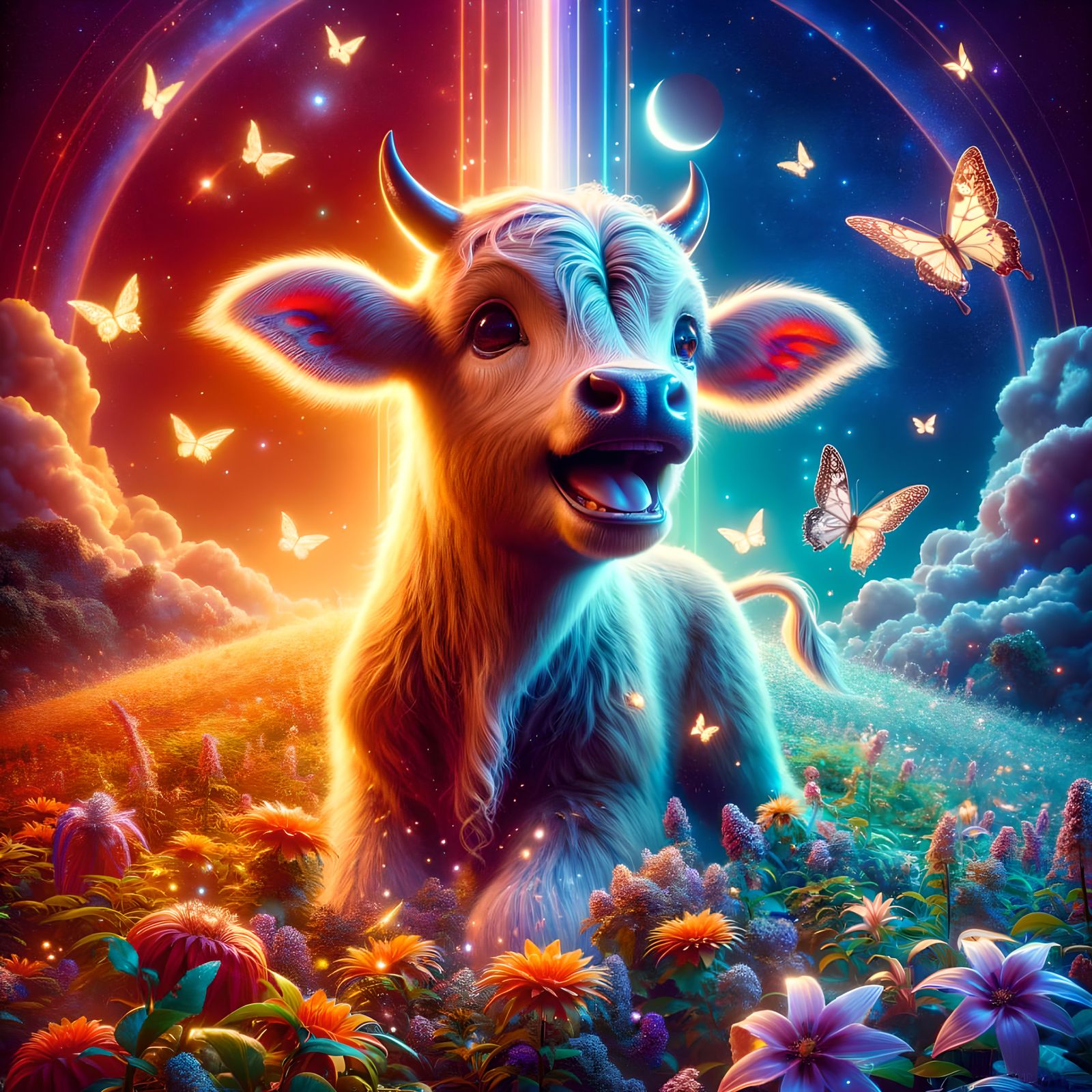 Two-Headed Calf in Gemstone Meadow