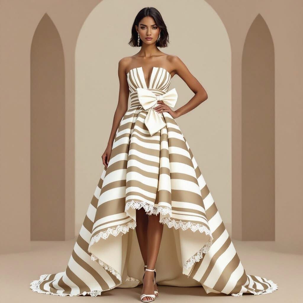 Panelled A-Line Midi Dress with Couture Waist Detail